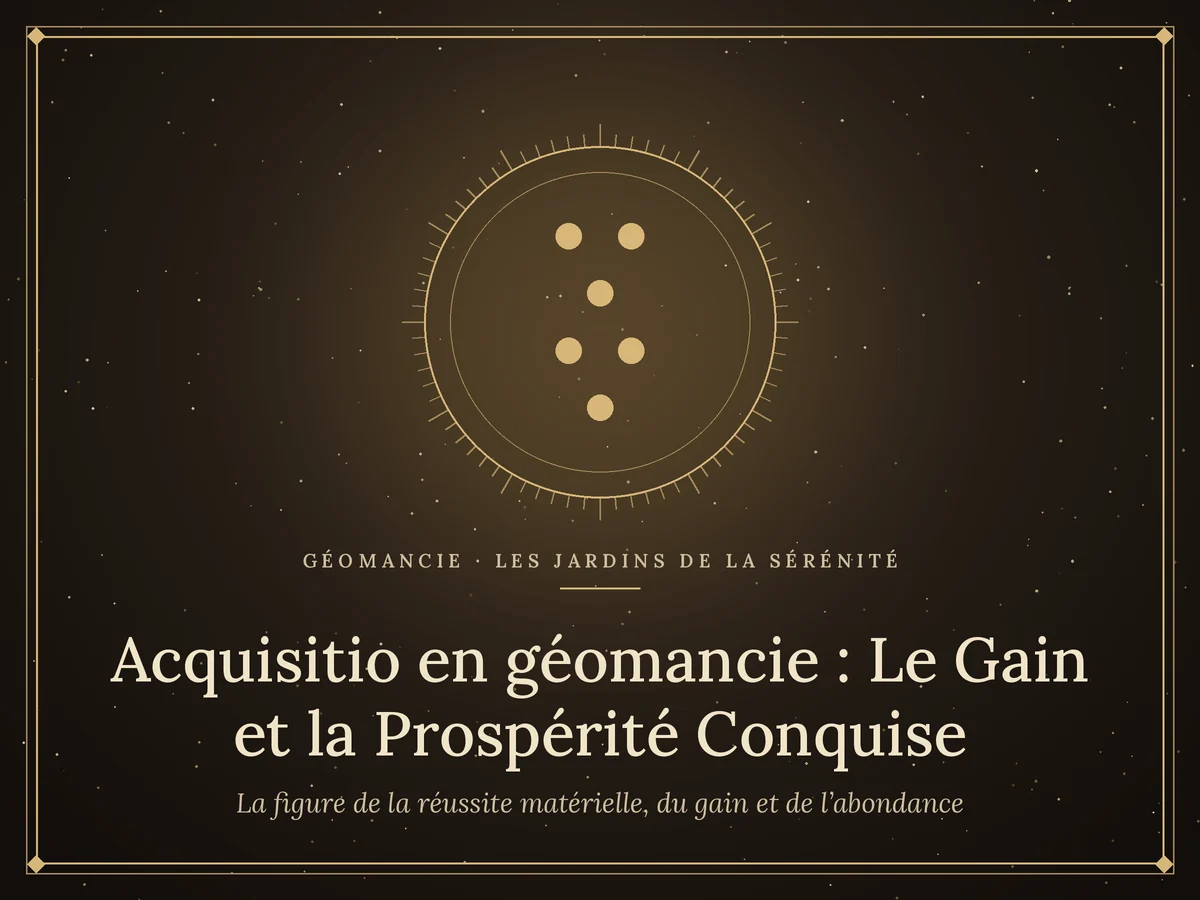 Acquisitio en géomancie : Le Gain et la Prospérité Conquise