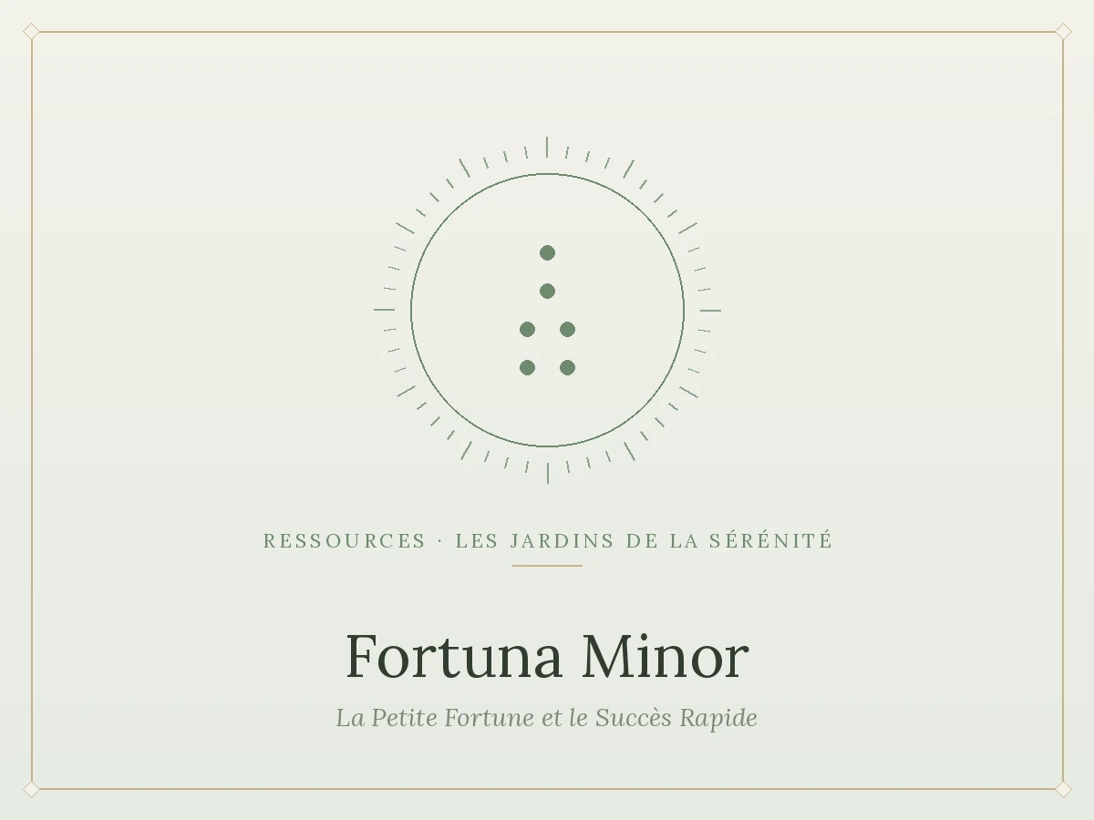 Fortuna Minor en géomancie : La Petite Fortune et le Succès Rapide
